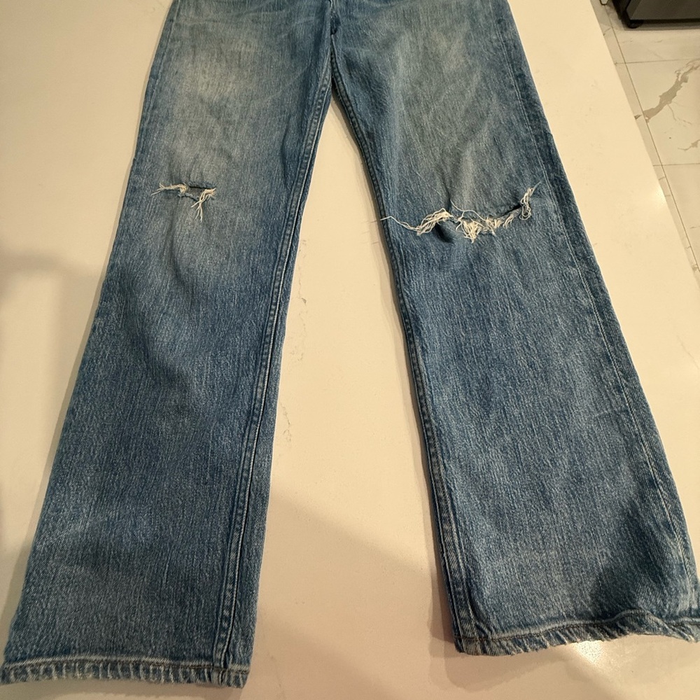 rag & bone Men's Light Blue Distressed Jeans